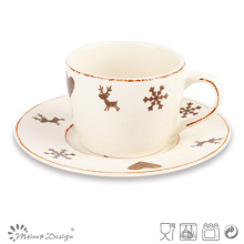 Ceramic Stamp Design Saucer Cup